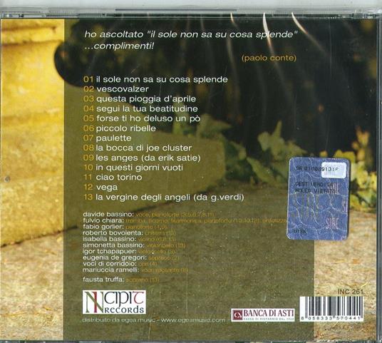Il sole non sa su cosa splende - CD Audio di Davide Bassino - 2