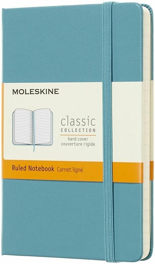 Taccuino Moleskine pocket a righe copertina rigida azzurro. Reef Blue -  Moleskine - Cartoleria e scuola