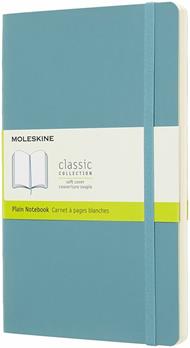 Taccuino Moleskine large a pagine bianche copertina morbida azzurro. Reef Blue