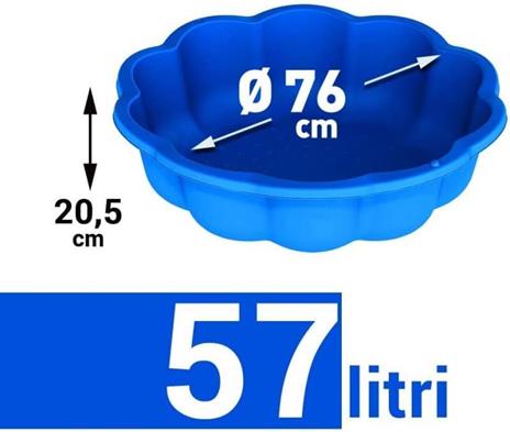 sabbiera per bambini con coperchio grande gatto plastica bambini con coperchio azzurro misure 76 cm di diametro 21 cm altezza - 2