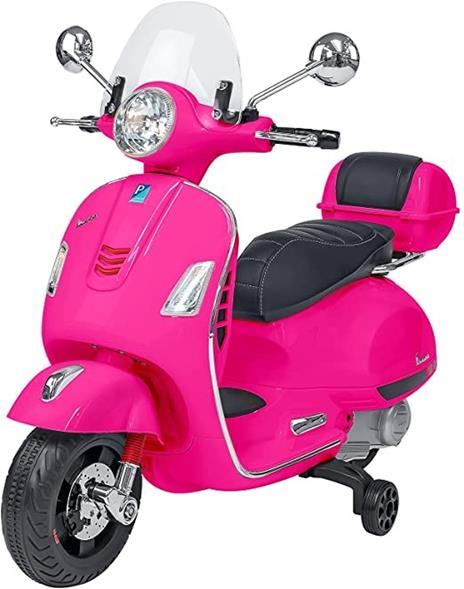 GIAV - Vespa Elettrica per Bambini 12Volts Piaggio GTS Rosa MP3 e Sedile in Pelle - 5600