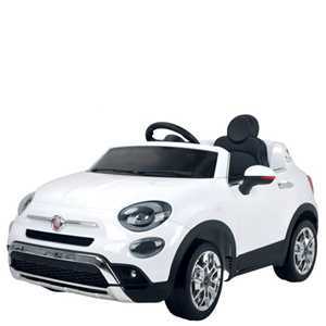 Giocattolo Auto elettrica per bambine Fiat 500X bianca con telecomando e bagagliaio apribile. Macchina elettriche cabrio per bambina con radiocomando, batteria 12 volt e retromarcia Giaquinto