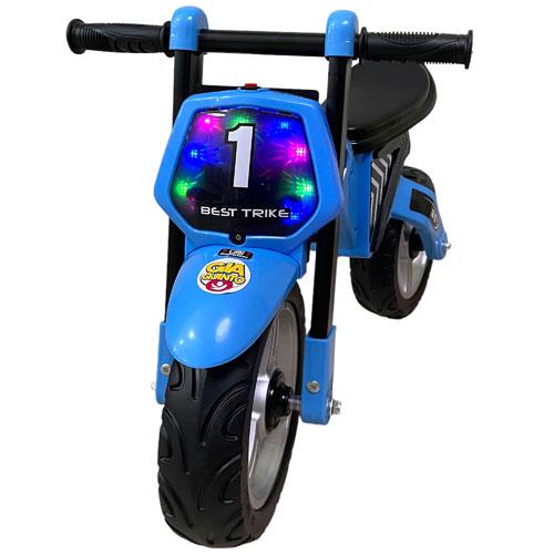 Bicicletta pedagogica azzurra per bambino con luci e musica, biciclette senza pedali per bambini con ruote eva e talaio in acciao - 2