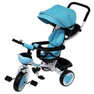Triciclo Con Manico Tricygo 2 In 1 Blu Reversibile, Trasformabile In Passeggino, In Metallo