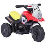 Moto Elettrica Per Bambini 3 Ruote Rossa 6V Con Retromarcia E Suoni 7003