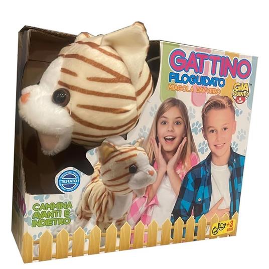 Peluche Gattino Interattivo Cammina Avanti E Indiero E Miagola Gvc 8288 Ct12