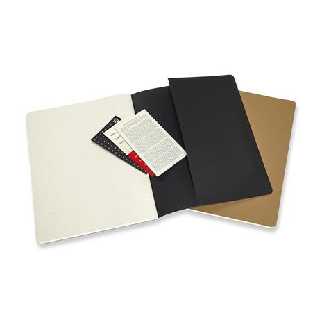 Quaderno Cahier Subject Journal Moleskine XXL nero-beige. Black-Kraft Brown. Set da 2 - 4