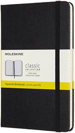 Taccuino Moleskine medium a quadretti copertina rigida nero. Black