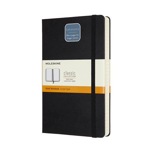 Taccuino Moleskine Expanded large a righe copertina rigida nero. Black - 6