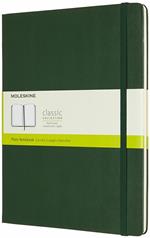Taccuino Moleskine XL a pagine bianche copertina rigida verde. Myrtle Green