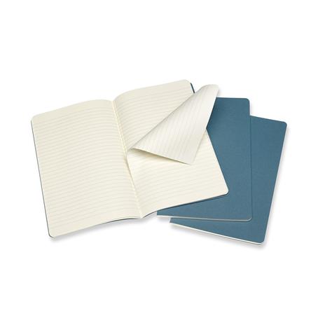 Quaderno Cahier Journal Moleskine large a righe azzurro. Brisk Blue. Set da 3 - 2