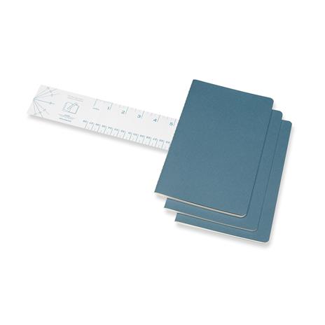 Quaderno Cahier Journal Moleskine large a righe azzurro. Brisk Blue. Set da 3 - 3