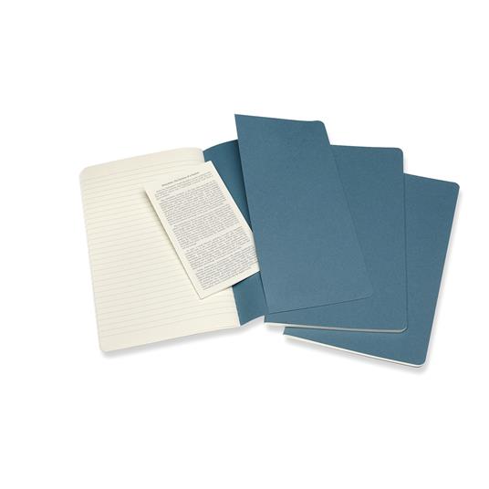 Quaderno Cahier Journal Moleskine large a righe azzurro. Brisk Blue. Set da 3 - 4