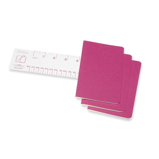 Quaderno Cahier Journal Moleskine pocket a righe rosa. Kinetic Pink. Set da 3 - 2