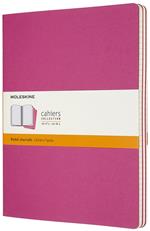 Quaderno Cahier Journal Moleskine XL a righe rosa. Kinetic Pink. Set da 3
