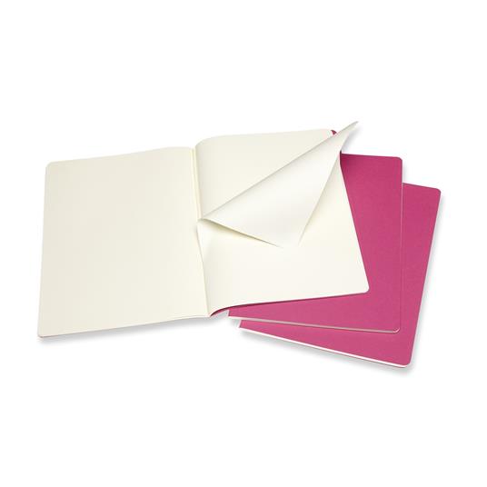 Quaderno Cahier Journal Moleskine XL a pagine bianche rosa. Kinetic Pink. Set da 3 - 2