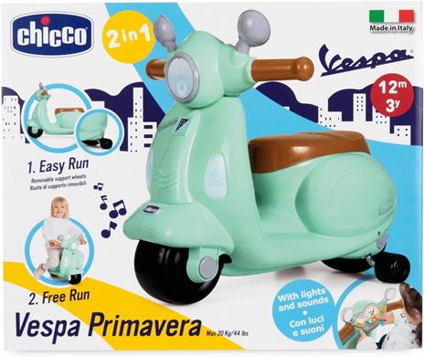 Chicco Vespa per Bambini Primavera, Moto Giocattolo verde acqua - 3