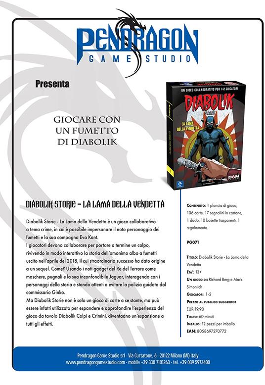 Diabolik Storie 1 - La Lama Della Vendetta. Gioco da tavolo - 3