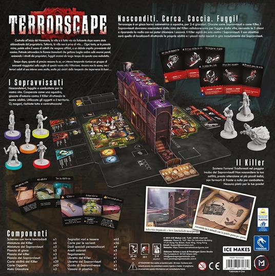 Pendragon Game Studio Terrorscape - Edizione italiana - Gioco da tavolo, Età 14+,2-4 Giocatori - 3