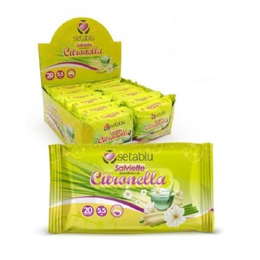 Seta blu Salviettine alla Citronella Anti Zanzara 20 Pezzi