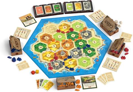 Giochi Uniti - CATAN Relaunch: Gioco Base  Gioco da tavolo, 3-4 Giocatori, 10+ Anni, GU818, Edizione italiana - 2