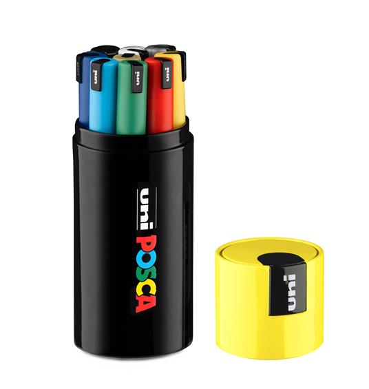 Poscapen marcatore punta ultra-fine gift box 9 pz giallo - 2