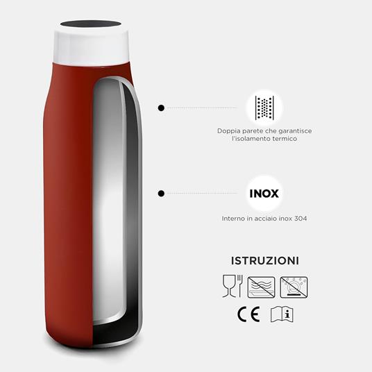 Pantone Borraccia termica barn red, rossa - 4