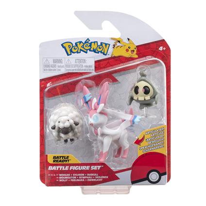 Pokemon: Rei Toys - Battle Figure Set 3 Personaggi Serie 2 - Duskull, Wooloo, Sylveon