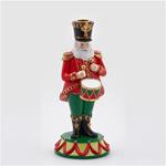 Portacandela Babbo Natale Circo: Altezza 23 cm, Verde e Rosso