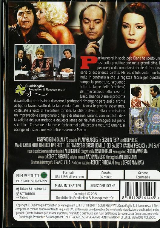 Sesso in testa (DVD) di Sergio Ammirata - DVD - 2