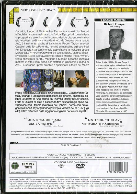 I cavalieri della Tavola Rotonda (DVD) di Richard Thorpe - DVD - 2