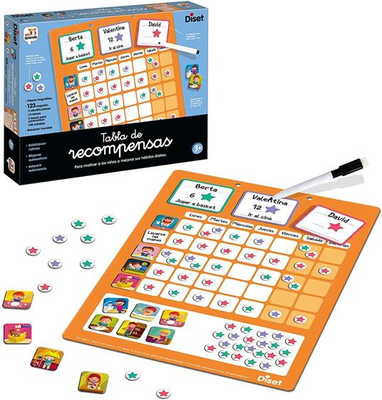 Diset - Gioco educativo Tabella di ricompense Multicolore (68974) - 2