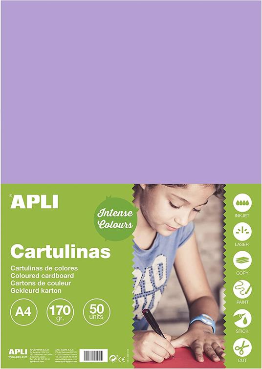 Apli - Cartoncini Colorati Set da 50 Pezzi, A4, Arancione - 3