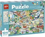 Apli kids 18820-Puzzle Osservazione Città-104 pezzi dimensioni 5 x 5 cm. Include 3 schede con oggetti da ricercare, 18820