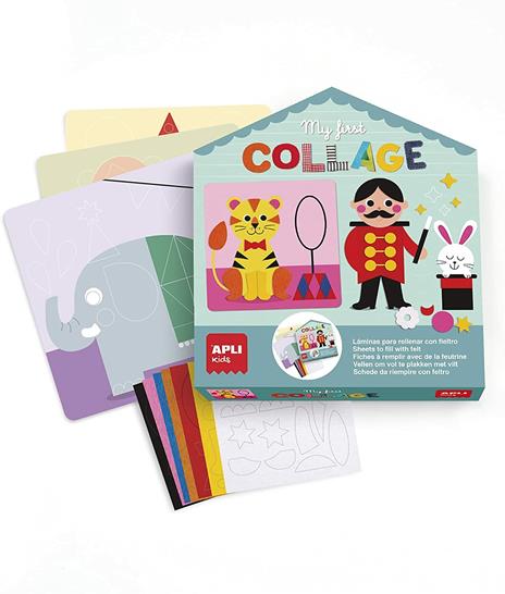 APLI Kids 18899-My First Collage-Set DIY a tema Circo da completare con feltro adesivo (18899) - 3