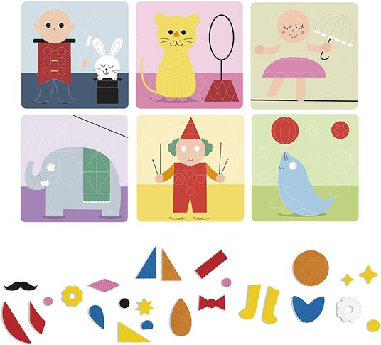 APLI Kids 18899-My First Collage-Set DIY a tema Circo da completare con feltro adesivo (18899) - 5