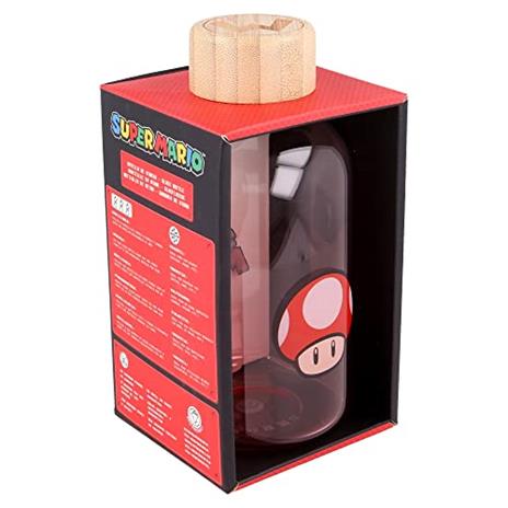 Bottiglia Borraccia In Vetro Per Acqua | Vetro Borosilicato | 620 ml | Super Mario - 2