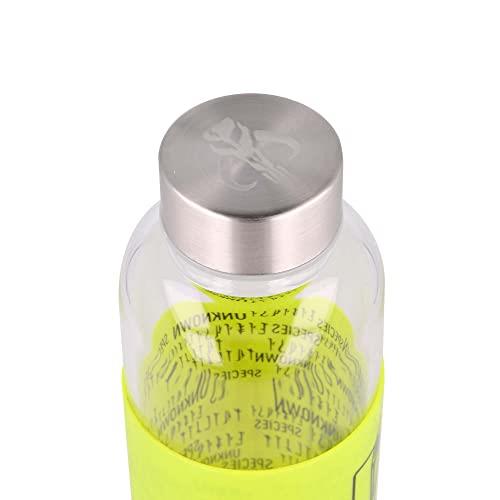 Bottiglia Borraccia In Vetro Per Acqua | Vetro Borosilicato |Custodia In Silicone | 585 ml | The Mandalorian - 4