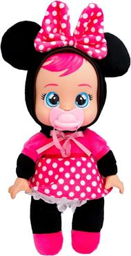 Cry Babies Tiny Cuddles Disney Minnie, Bambola di Peluche ispirata a Minnie Mouse della Disney, che Piange Lacrime Vere, Giocattolo Regalo per Bambini e Bambine dai 18 Mesi in su