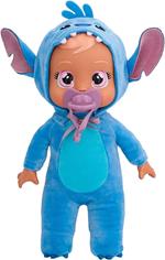 Cry Babies Tiny Cuddles Disney Stitch, Bambola di Peluche ispirata a Stitch di Disney, che Piange Lacrime vere, Giocattolo Regalo per Bambini e Bambine dai 18 Mesi in su