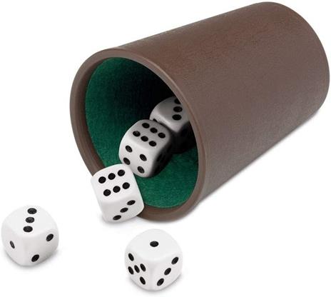 POKER DICE CUP LINED WITH 5 DOTS DICES