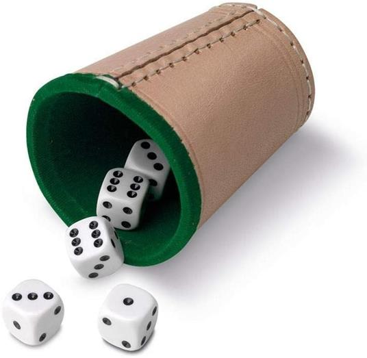 LEATHER DICE CUP WITH DOTS DICES