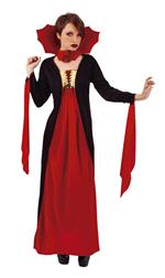 Rubies: Vampires - Costume Vampiressa Gotica Rossa Adulto (Abito A Manica Lunga E Collare Tg. Std)