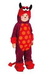 Rubies: Demonds - Costume Monster Diablin Bambino (Pagliaccetto Con Velcro E Coda, Cappello Con Occhi Sporgenti E Corna Tg. T)