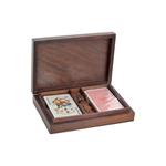 Carte da Gioco DKD Home Decor Sheesham Ottone Palissandro (3 pcs) (18 x 12 x 4 cm)