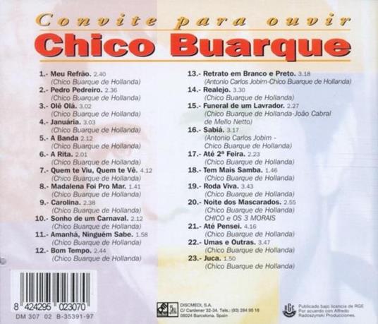 Convite Para Ouvir - CD Audio di Chico Buarque - 2