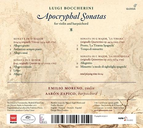 Apocryphal Sonatas - CD Audio di Luigi Boccherini - 2