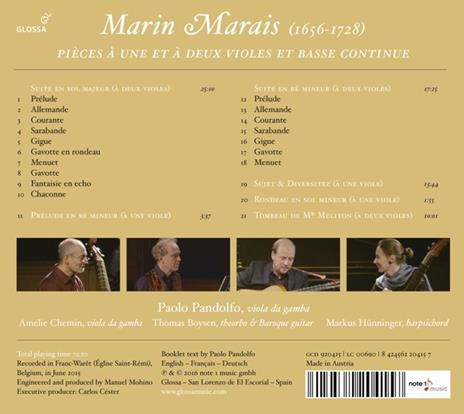 Pieces a Une Et a Deux vi - CD Audio di Marin Marais - 2