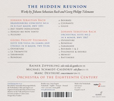 Hidden Reunion. Works by Bach & Telemann - CD Audio di Orchestra of the 18th Century - 3