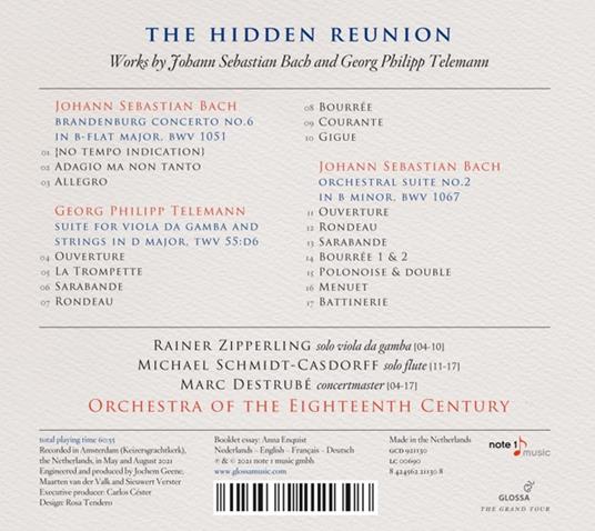 Hidden Reunion. Works by Bach & Telemann - CD Audio di Orchestra of the 18th Century - 3